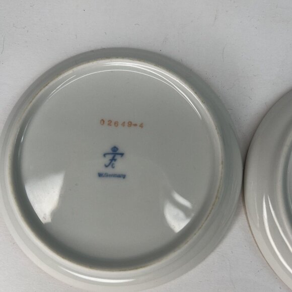 VTG Fürstenberg Porzellan Coasters Bowls Trinket Dish Bird Motif Set Of 2 - Picture 6 of 9